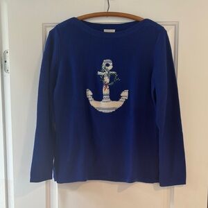 Talbots Royal Blue Anchor Knit Top